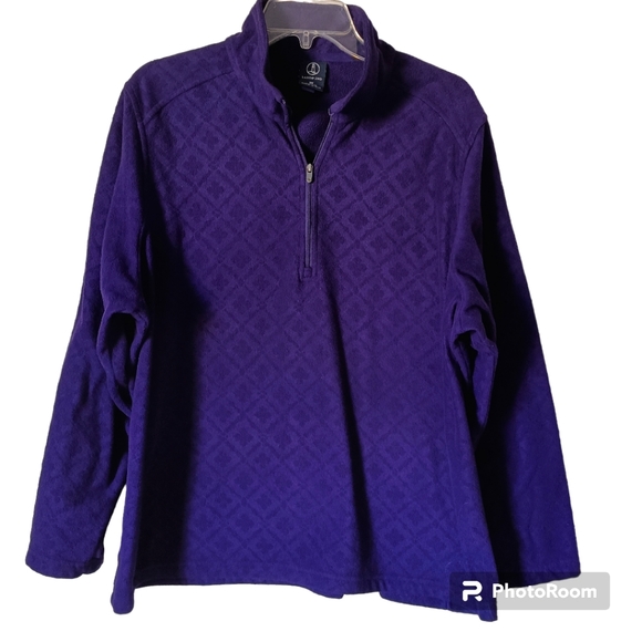 Lands' End Tops Lands End Womens 4 Zip Fleece Jacket Sz 1x Purple